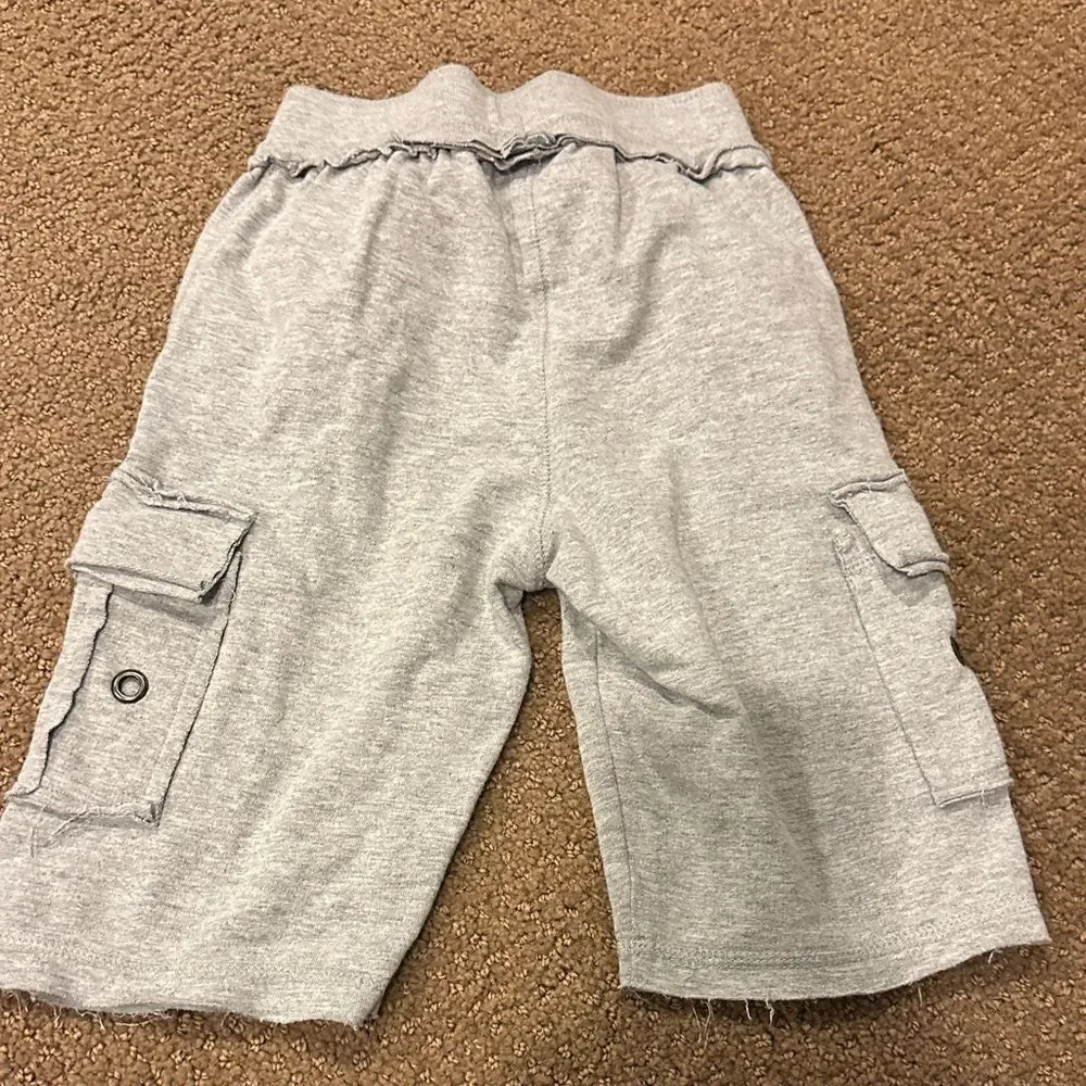 Mish Boys Two Pairs of Raw Hem Cargo Shorts Black and Gray Raw Hem Size 5